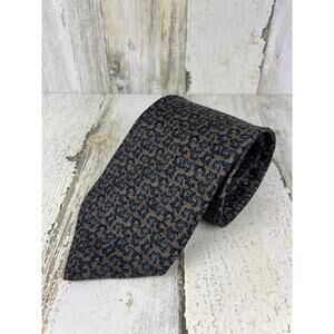 Issac‎ Zelcer Tan & Blue 4-Inch Silk Necktie